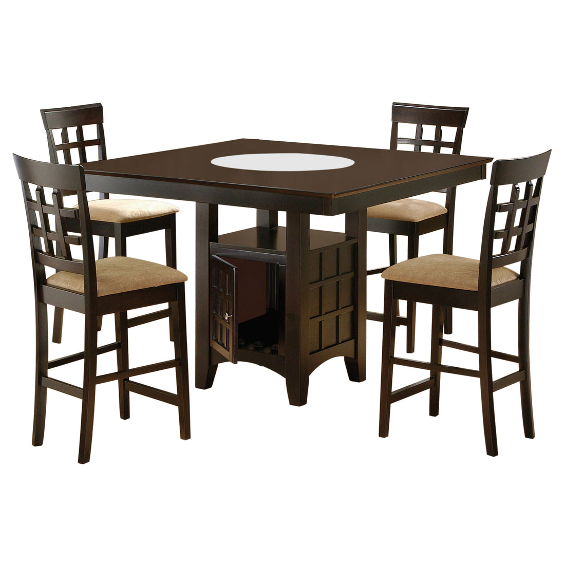 Gabriel 5-piece Square Counter Height Dining Set - Cappuccino