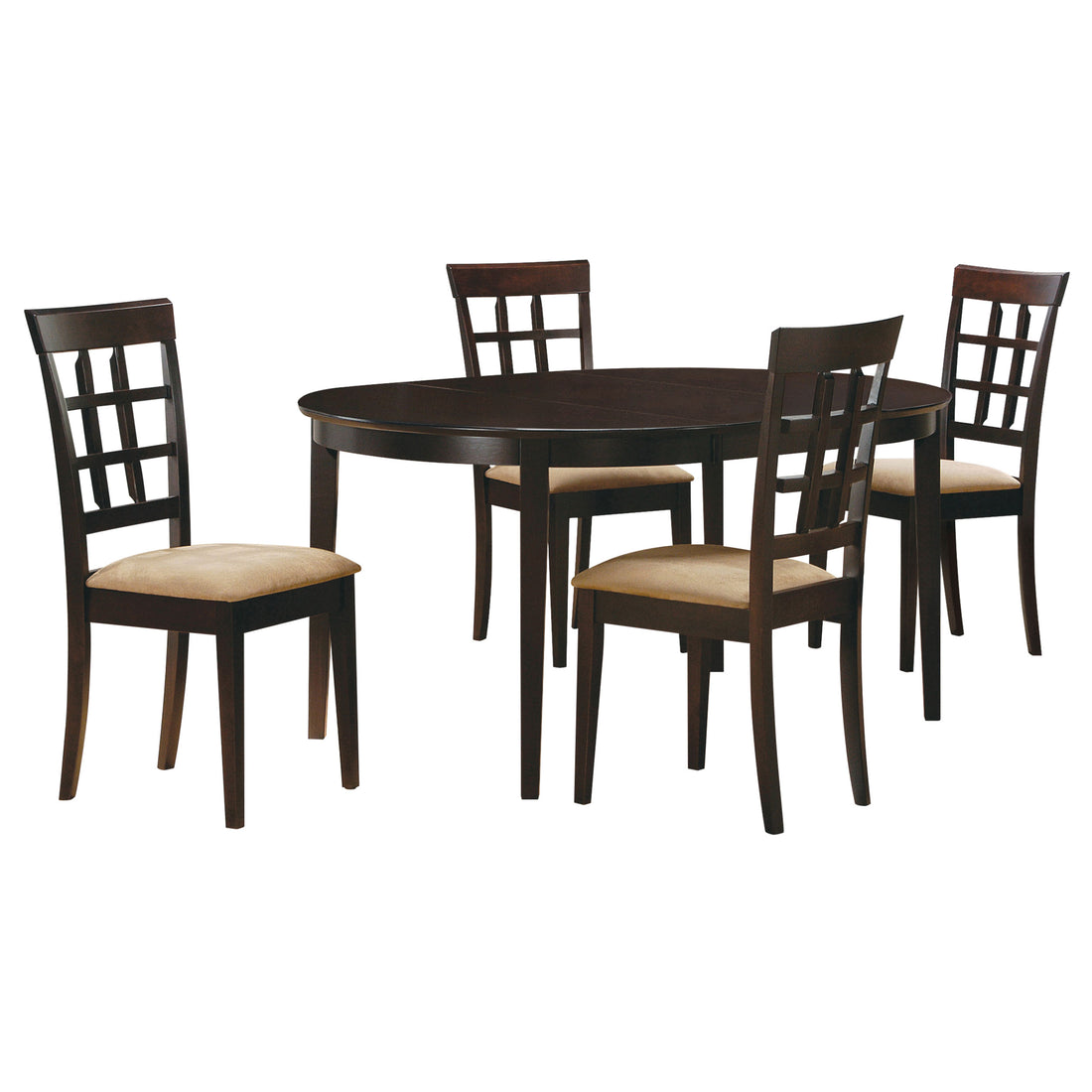 Gabriel 5-piece Extension Leaf Dining Table Set - Cappuccino