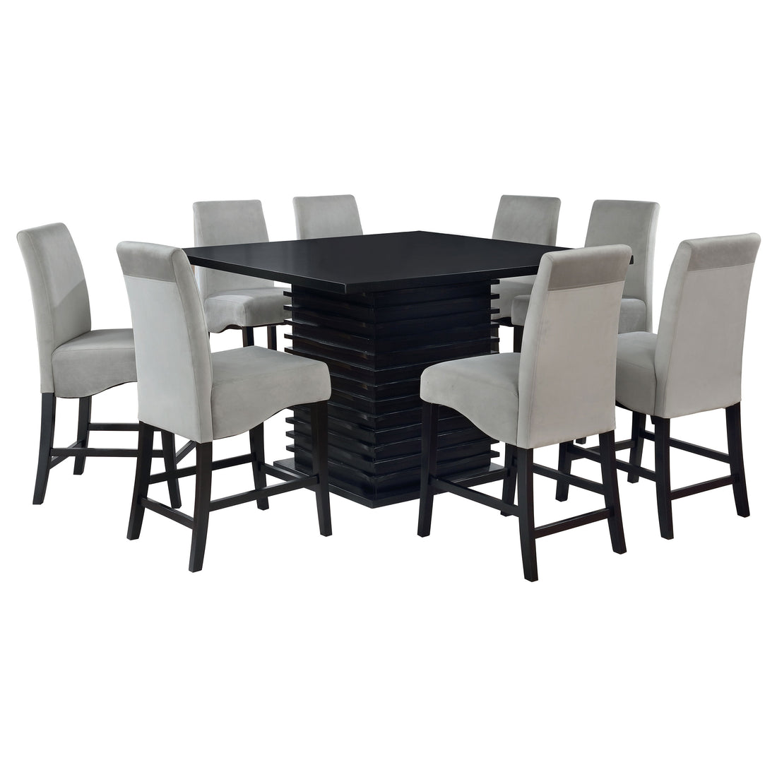 Stanton 9-piece Square Counter Height Dining Table Set - Grey