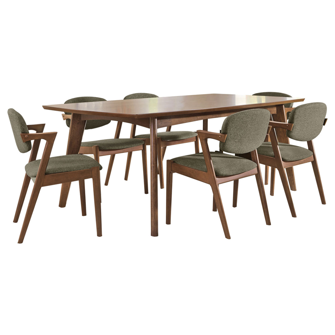 Malone 7-piece Rectangular Dining Table Set - Dark Walnut