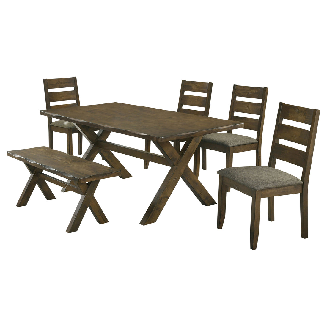 Alston 6-piece Rectangular Dining Table Set - Knotty Nutmeg
