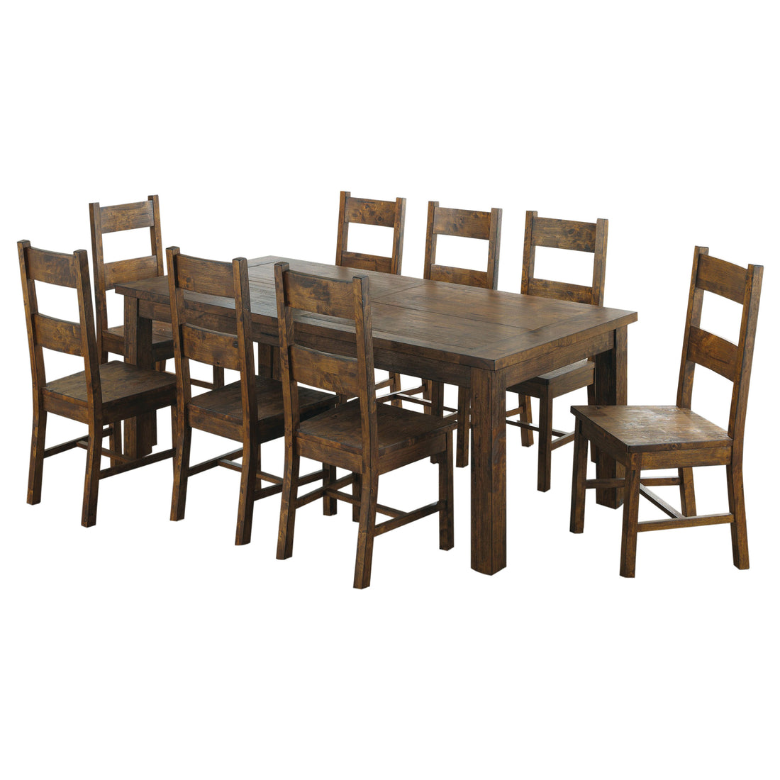 Coleman 9-piece Rectangular Dining Set Rustic - Golden Brown