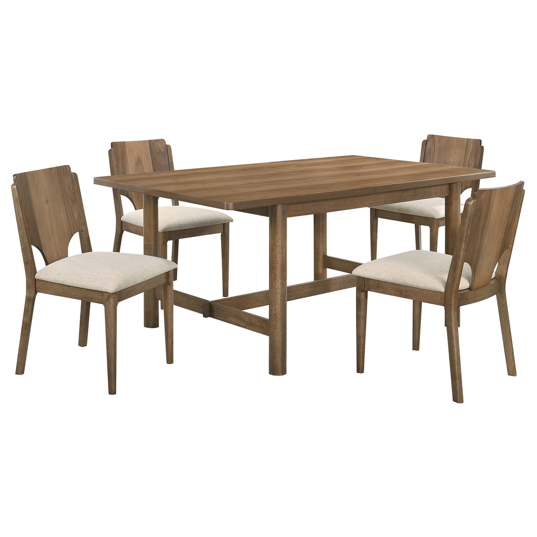 Crestmore 5-piece Rectangular Dining Table Set - Walnut