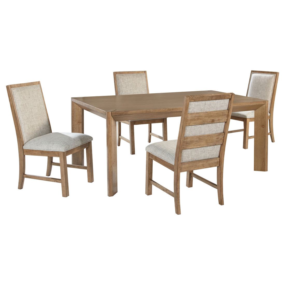 Bruner 5-piece 72-inch Rectangular Dining Set - Natural Brown