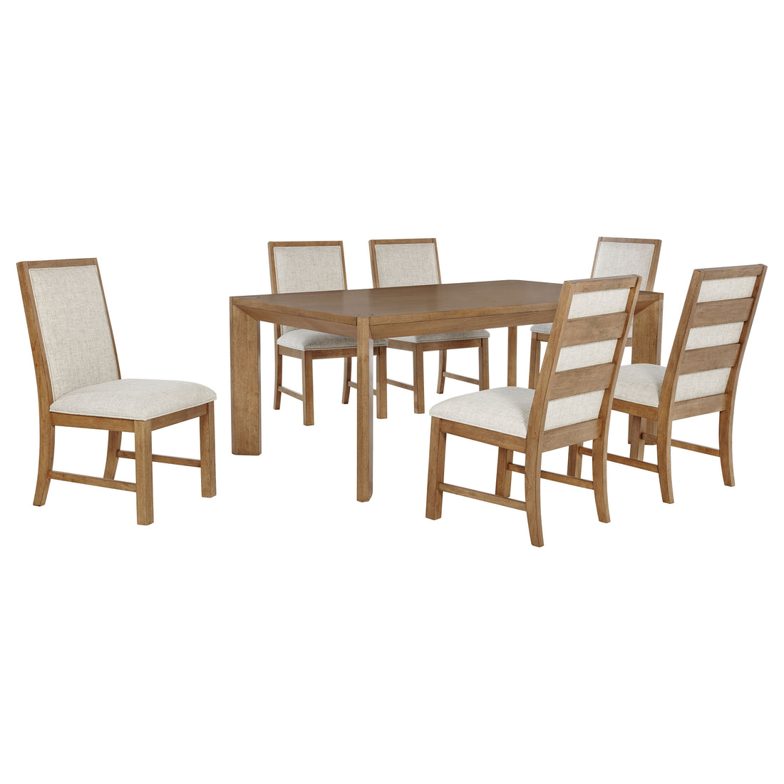 Bruner 7-piece 72-inch Rectangular Dining Set - Natural Brown