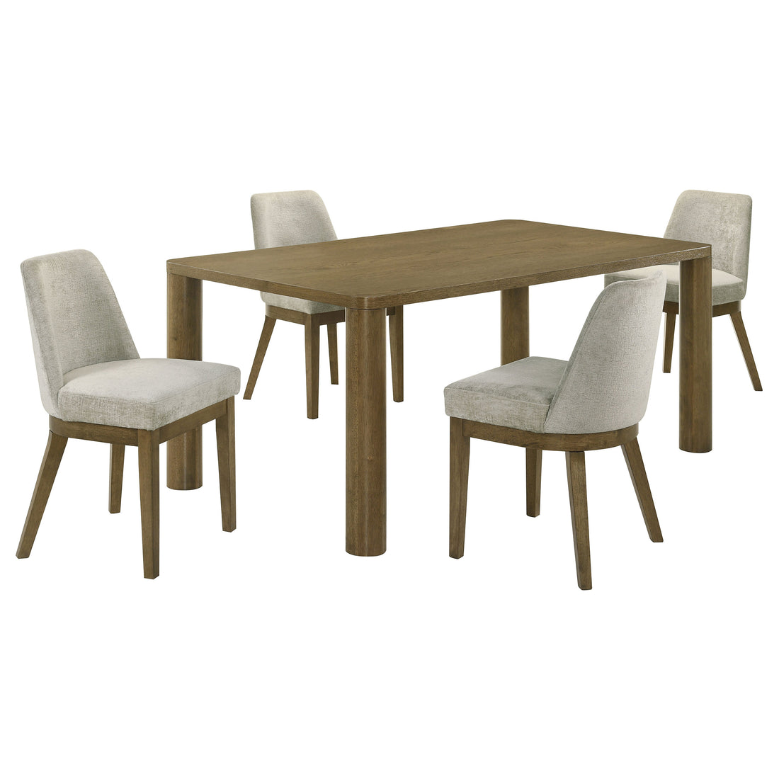 Castlewood 5-piece 71-inch Rectangular Dining Set - Brown Oak