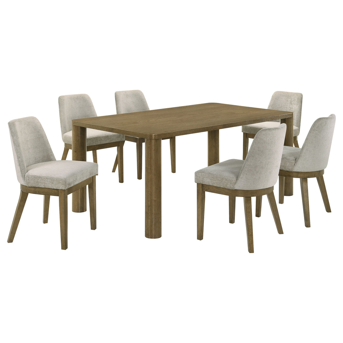 Castlewood 7-piece 71-inch Rectangular Dining Set - Brown Oak