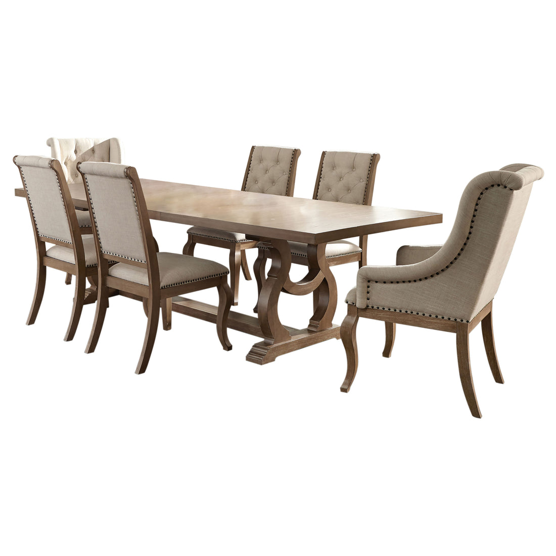 Brockway 7-piece Extension Leaf Dining Set Barley - Brown