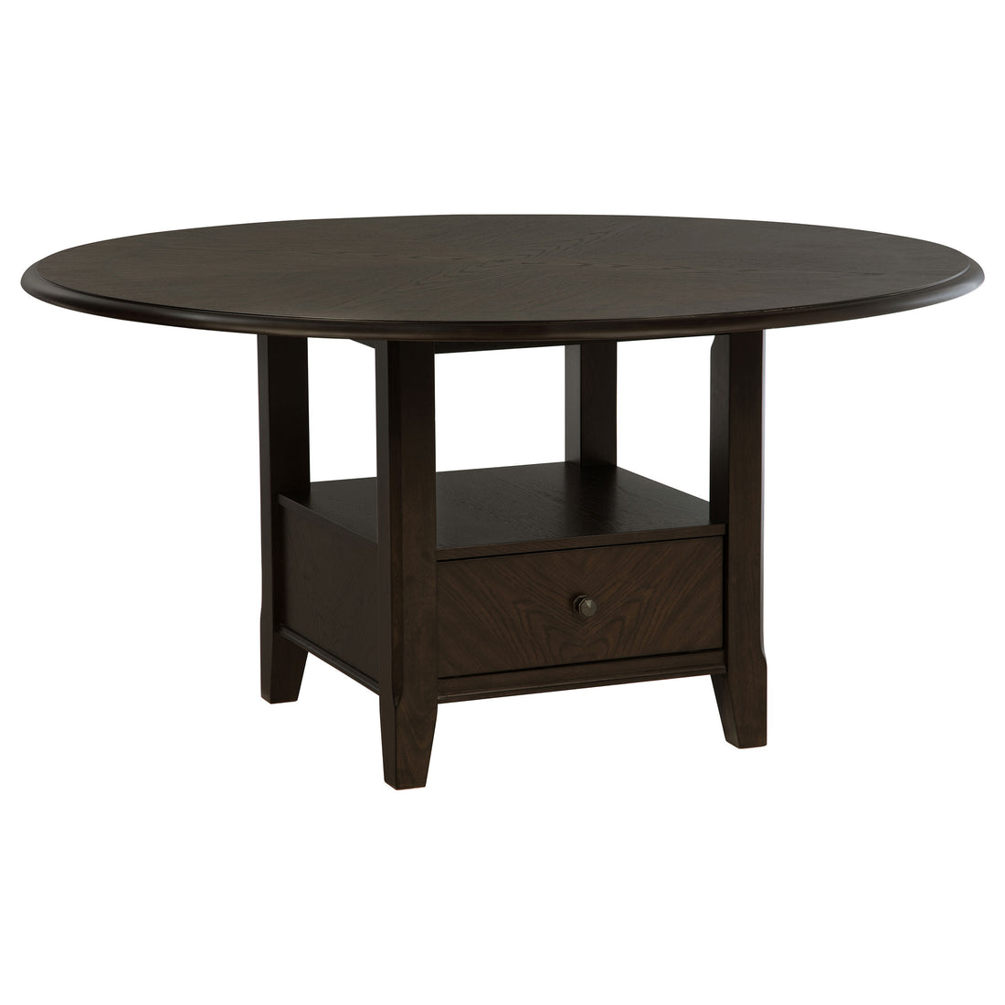 Twyla 5-piece 60-inch Round Wood Dining Table Set - Dark Cocoa
