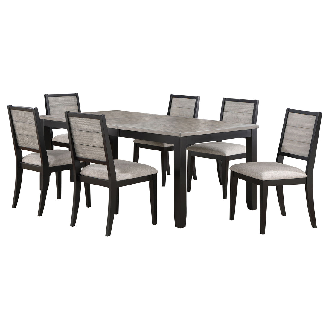 Elodie 7-piece Rectangular Extension Leaf Dining Set - Black