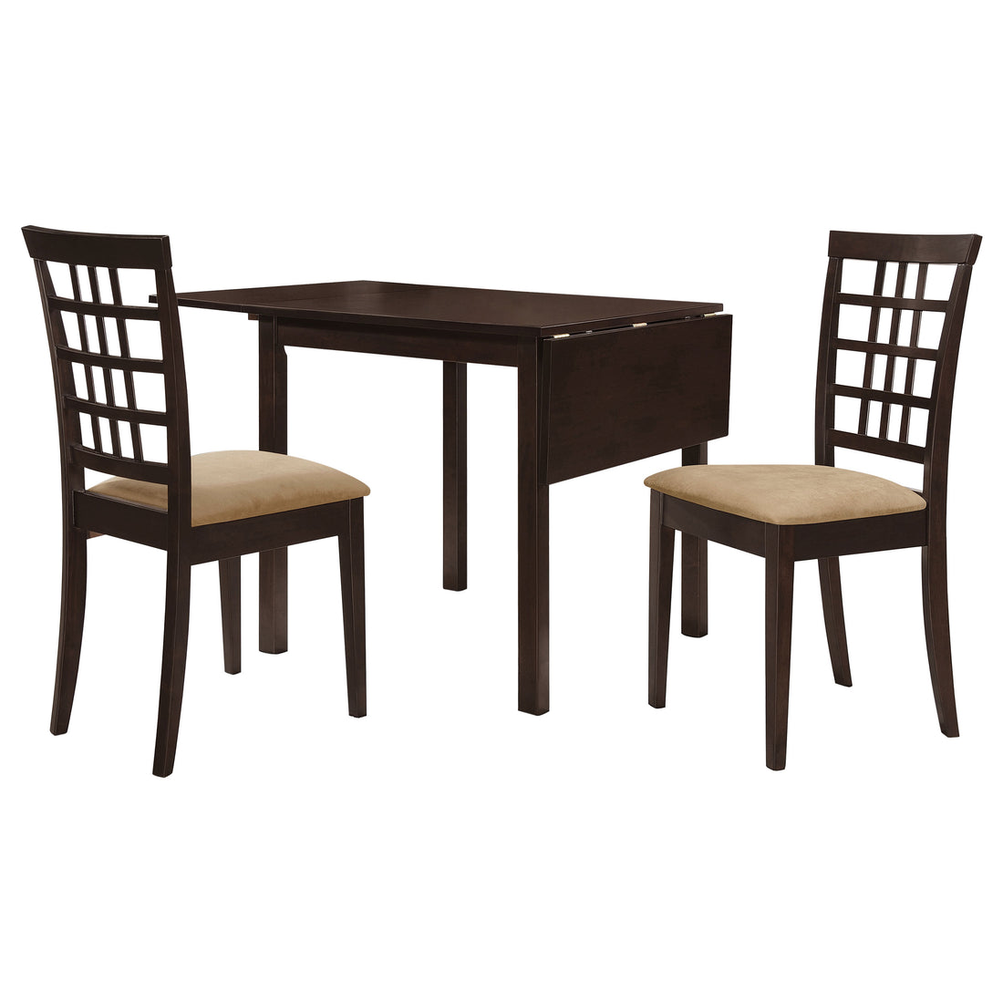 Kelso 3-piece Drop Leaf Dining Table Set - Cappuccino and Tan