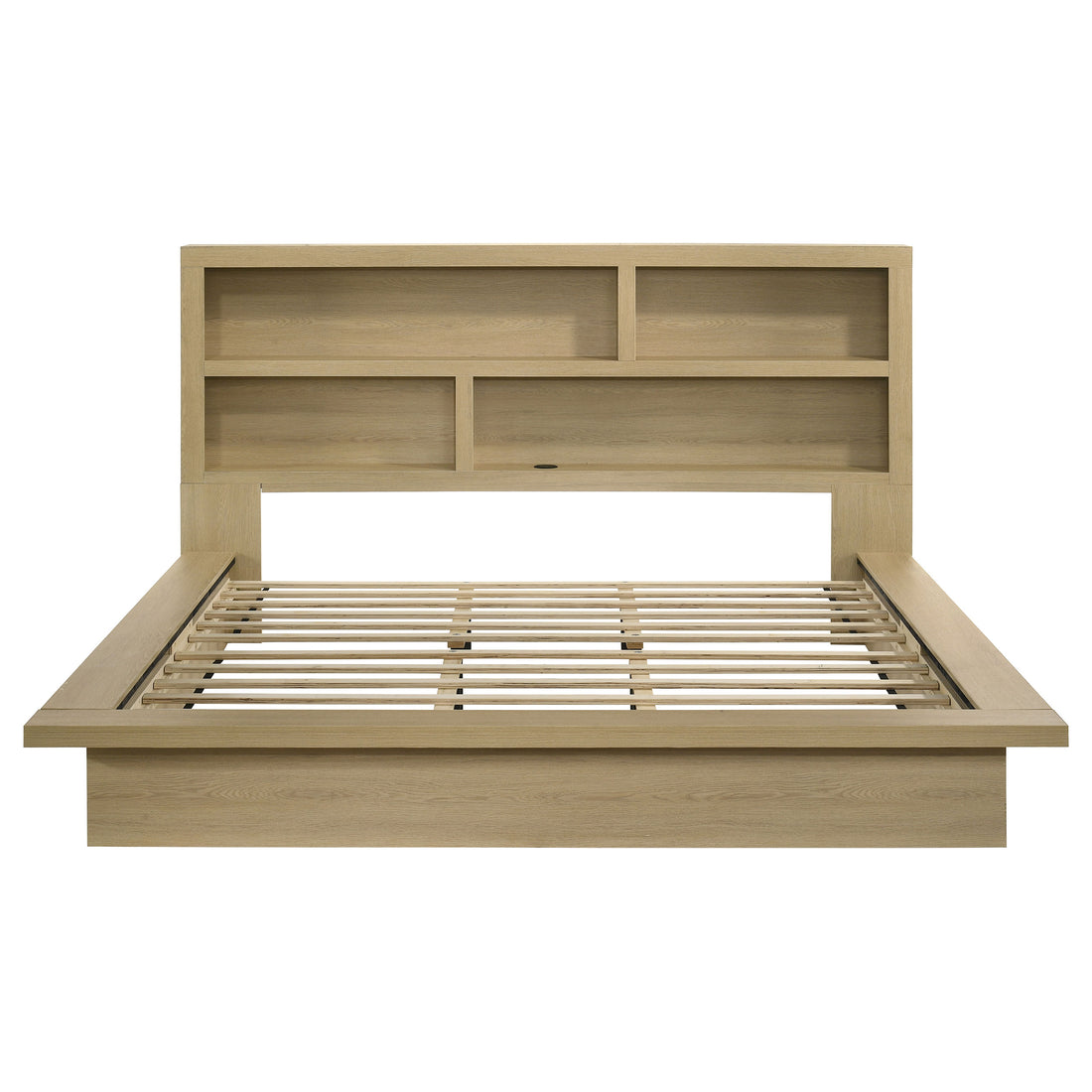 Hendricks California King Bookcase Headboard Platform Bed - Light Oak