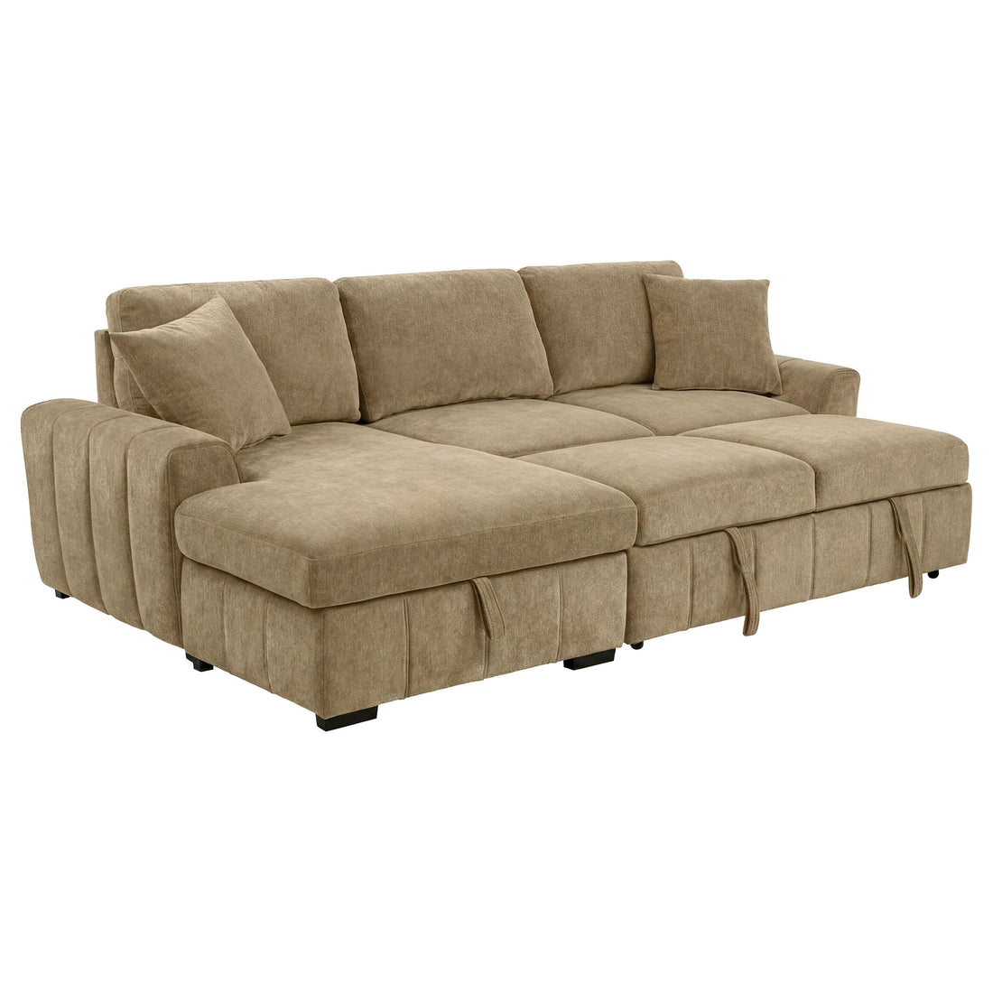 Pastrana Upholstered Sleeper Sectional Sofa LAF Chaise - Camel
