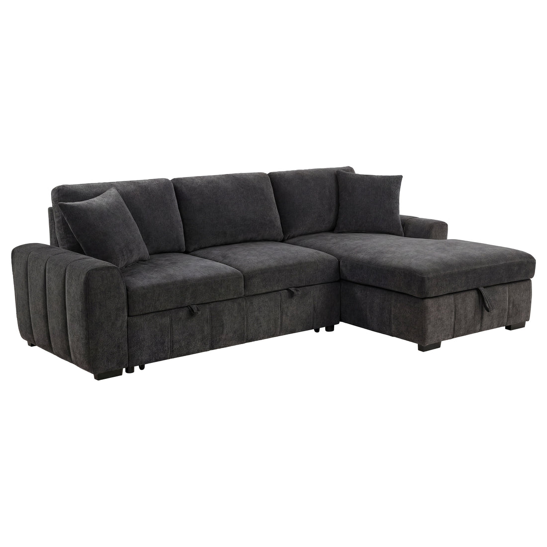 Pastrana Upholstered Sleeper Sectional Sofa RAF Chaise - Grey