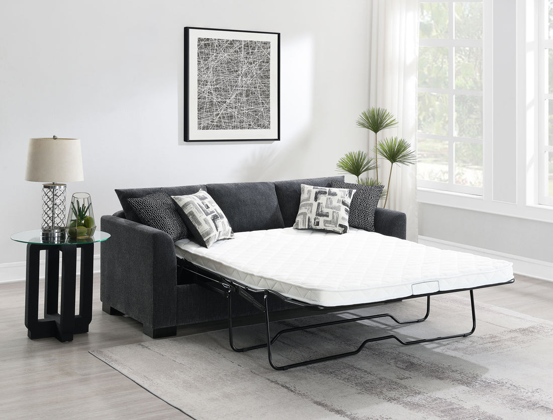 Storey Upholstered Sleeper Sectional Chaise Sofa - Dark Grey