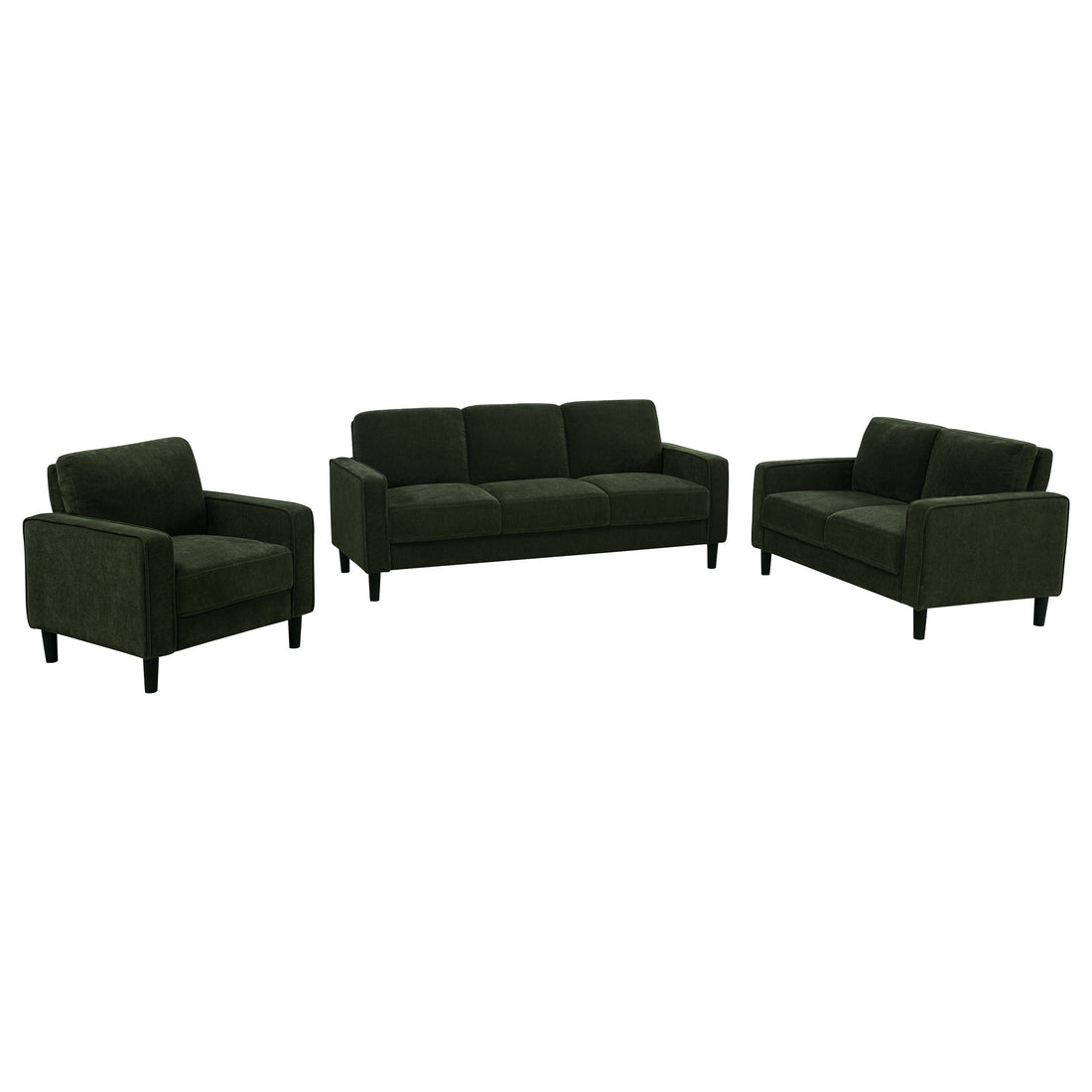 Ruth 3-piece Fabric Upholstered Track Arm Sofa - Matcha Green