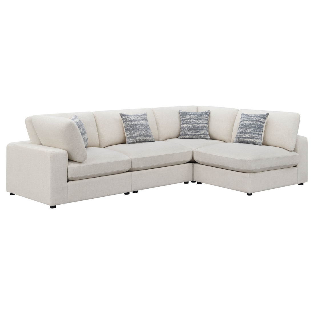 Serene 4-piece Upholstered Modular Sectional Sofa - Beige
