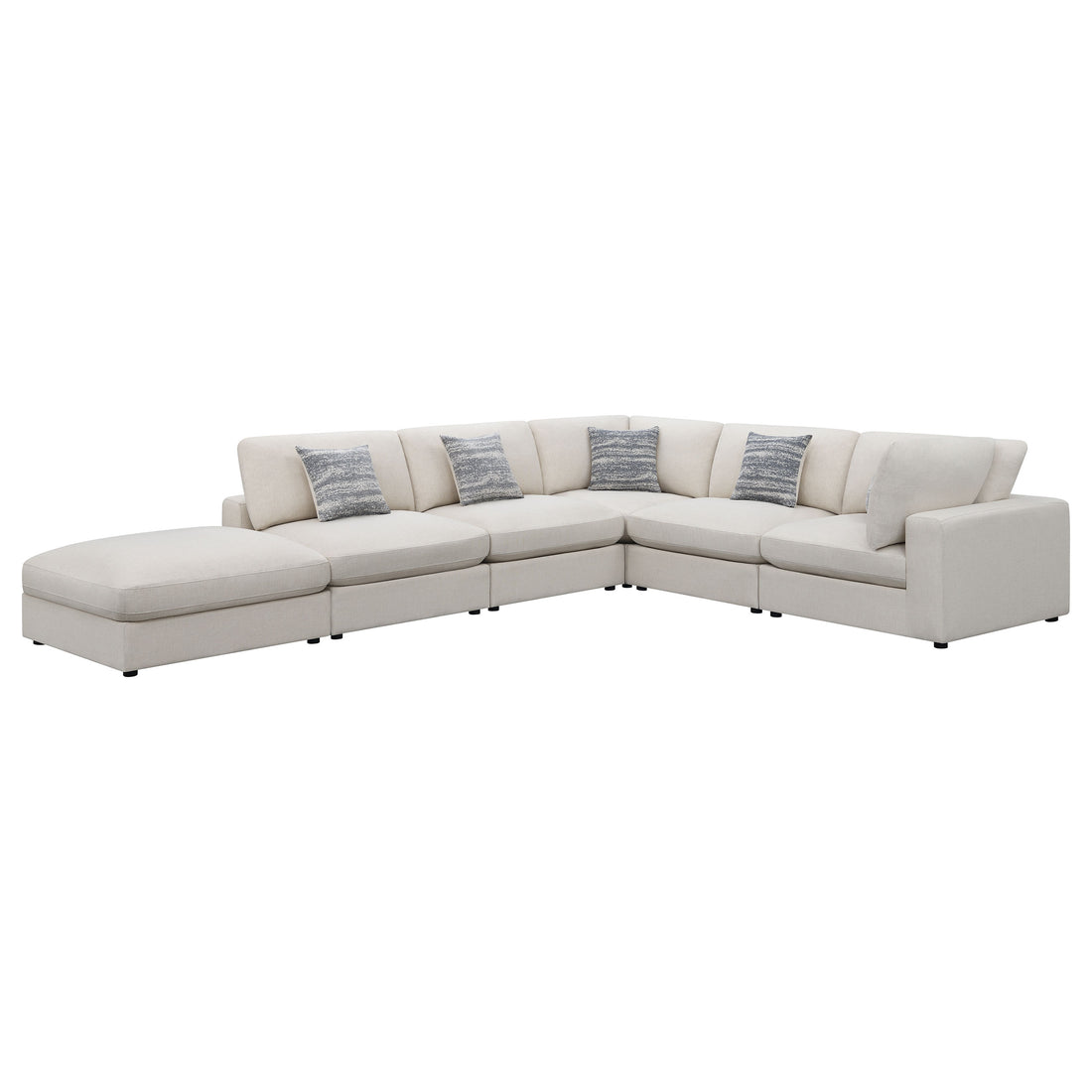 Serene 6-piece Upholstered Modular Sectional Sofa - Beige