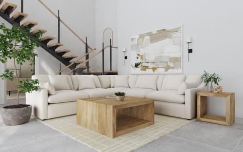 Hobson 4-piece Upholstered Modular Sectional Sofa - Ivory