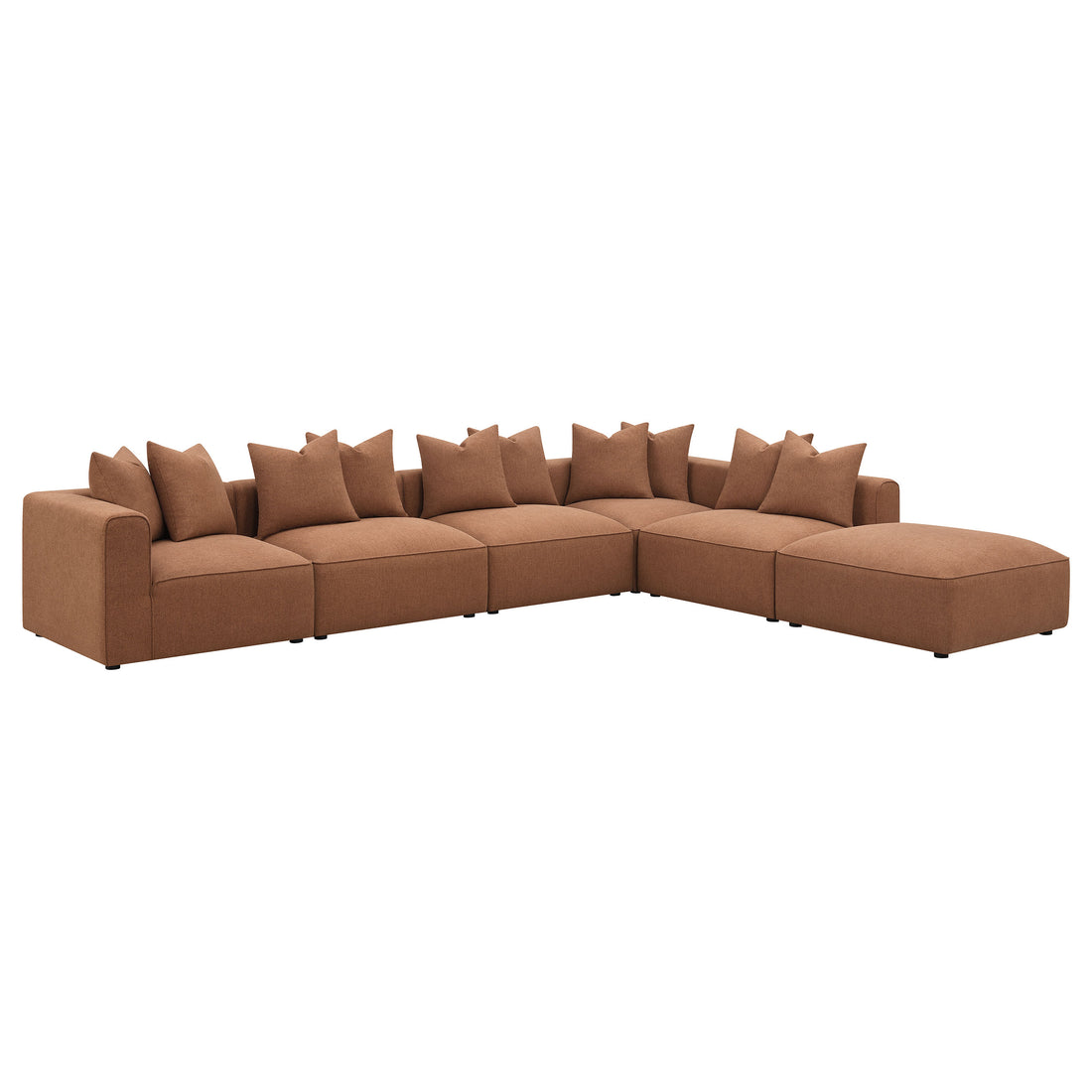 Jennifer 6-piece Upholstered Modular Sectional - Terracotta