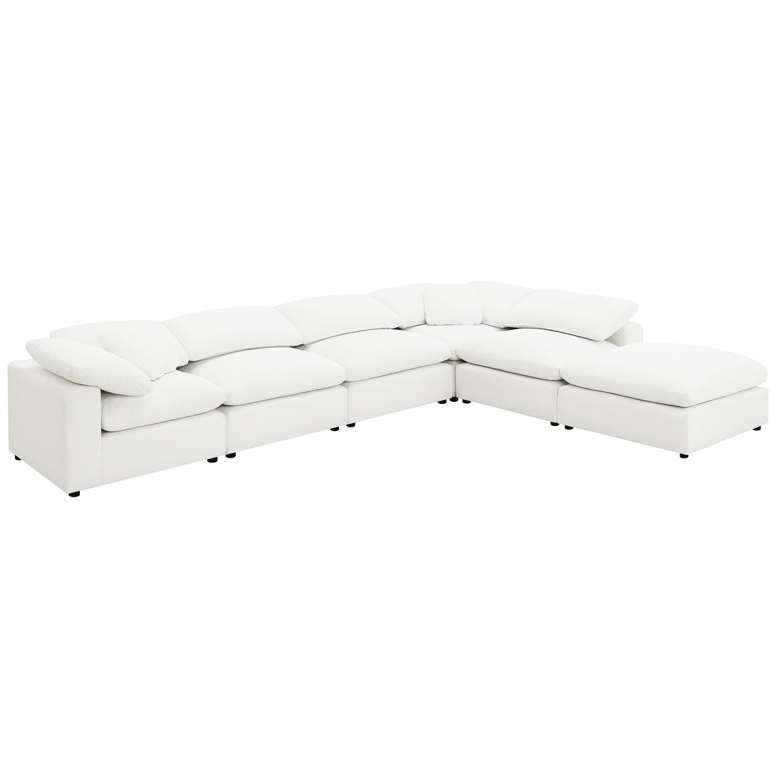 Raleigh 6-piece Boucle Upholstered Modular Sectional - Ivory