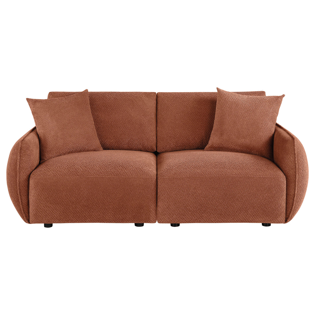 Elysia Chenille Upholstered Modular Lounge Loveseat - Coral