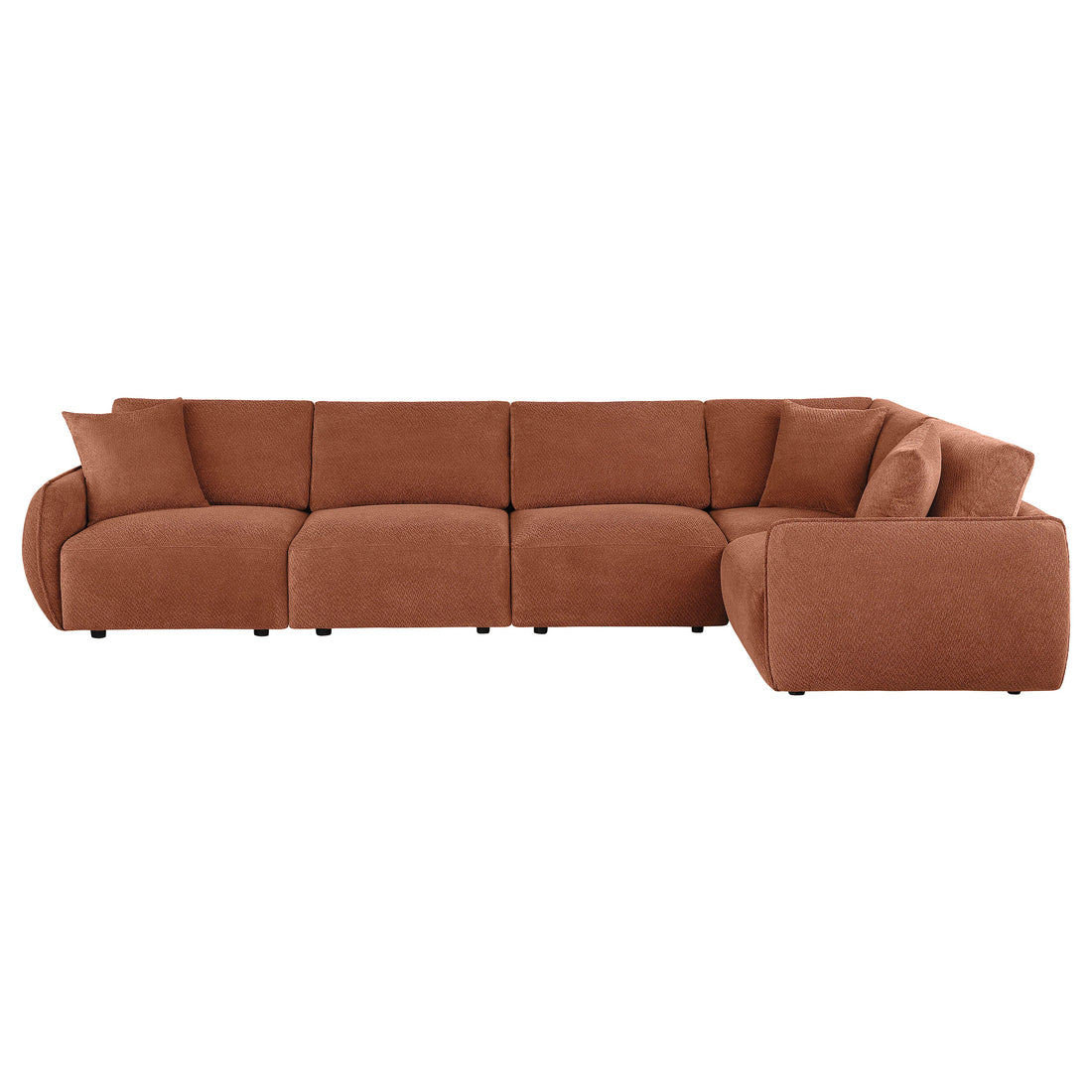 Elysia 5-piece Chenille Upholstered Modular Sectional Sofa - Coral