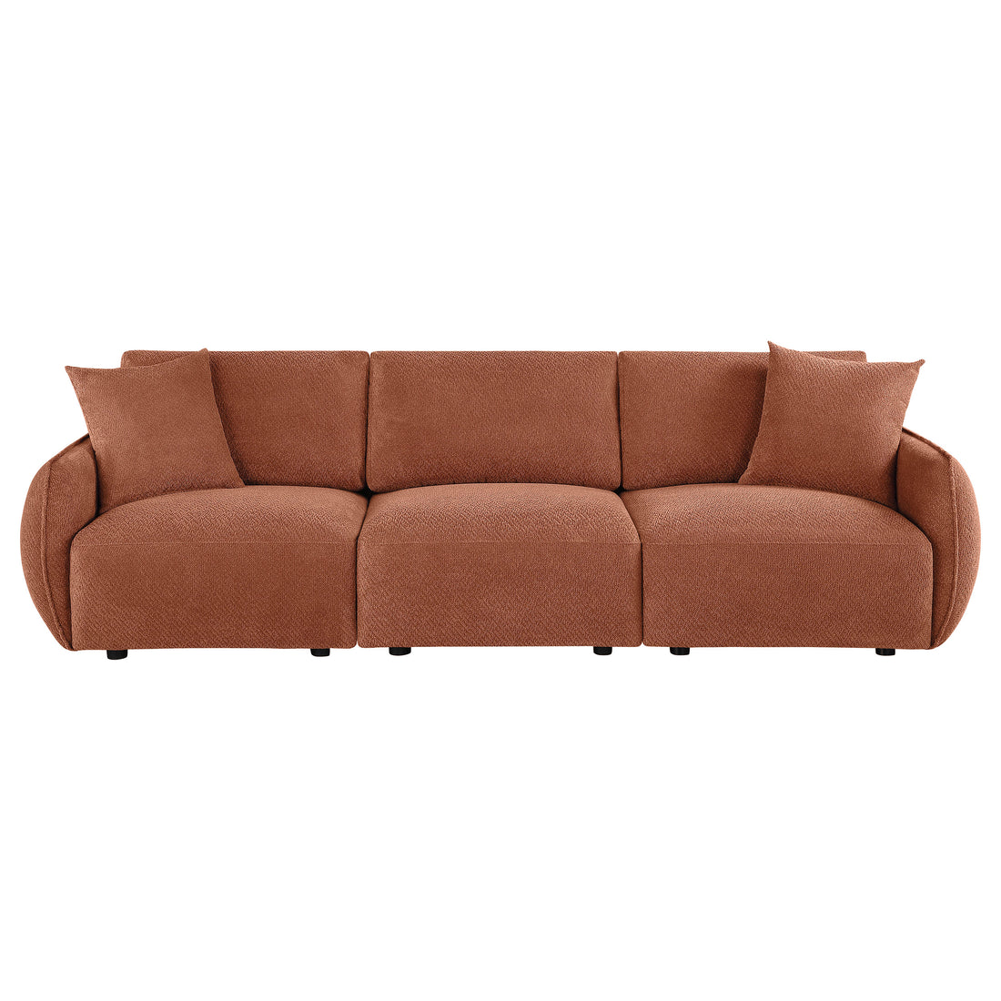 Elysia Chenille Upholstered Modular Lounge Sofa - Coral