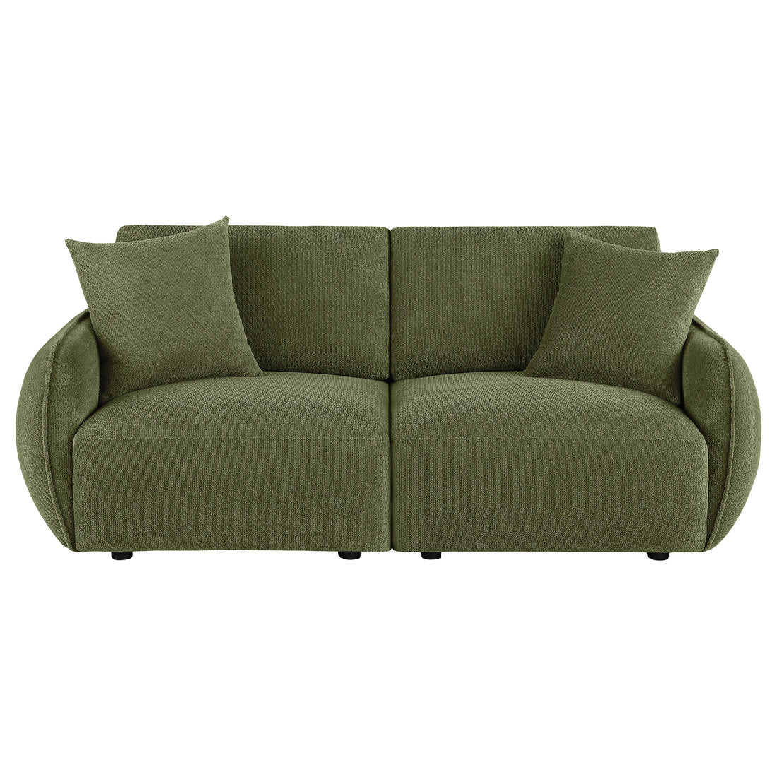 Elysia Chenille Upholstered Modular Lounge Loveseat - Green