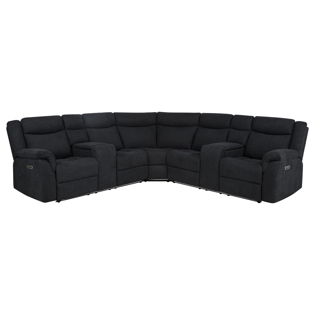 Hagen Upholstered Power Reclining Sectional Sofa - Steel Grey