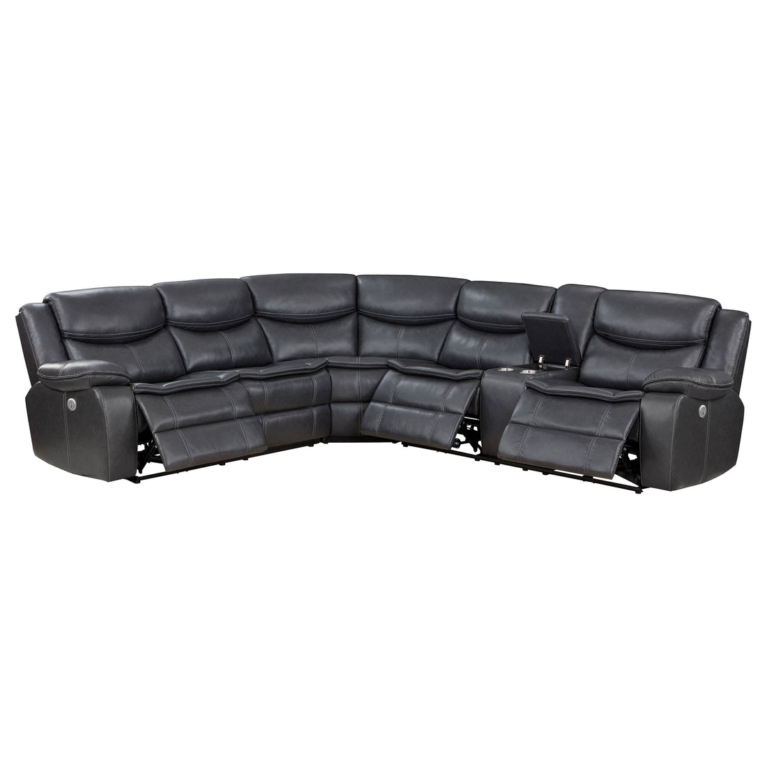 Sycamore Upholstered Power Reclining Sectional Sofa - Grey