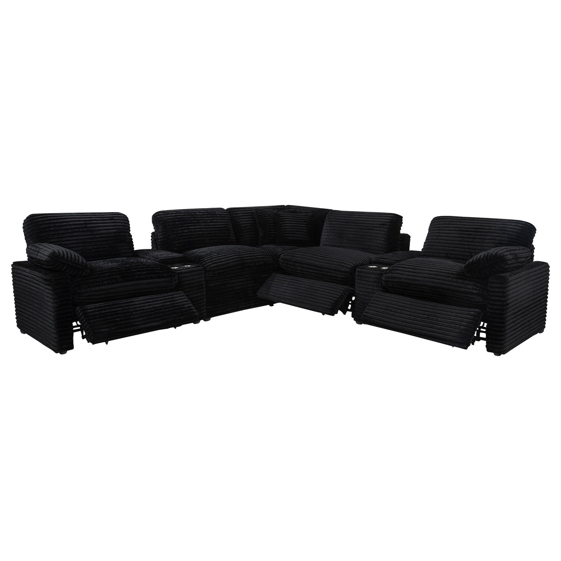 Collins 7-piece Modular Power Reclining Sectional - Black