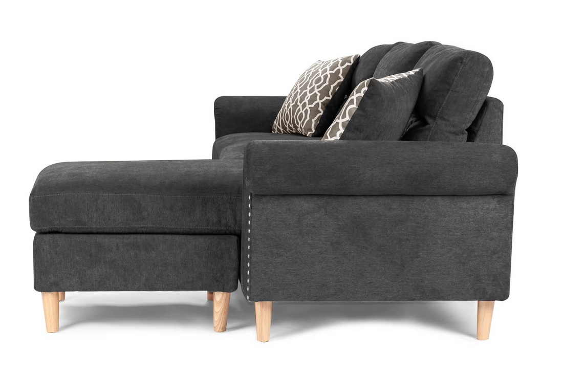 Reversible Sectional Set W/ 2 Accent Pillows