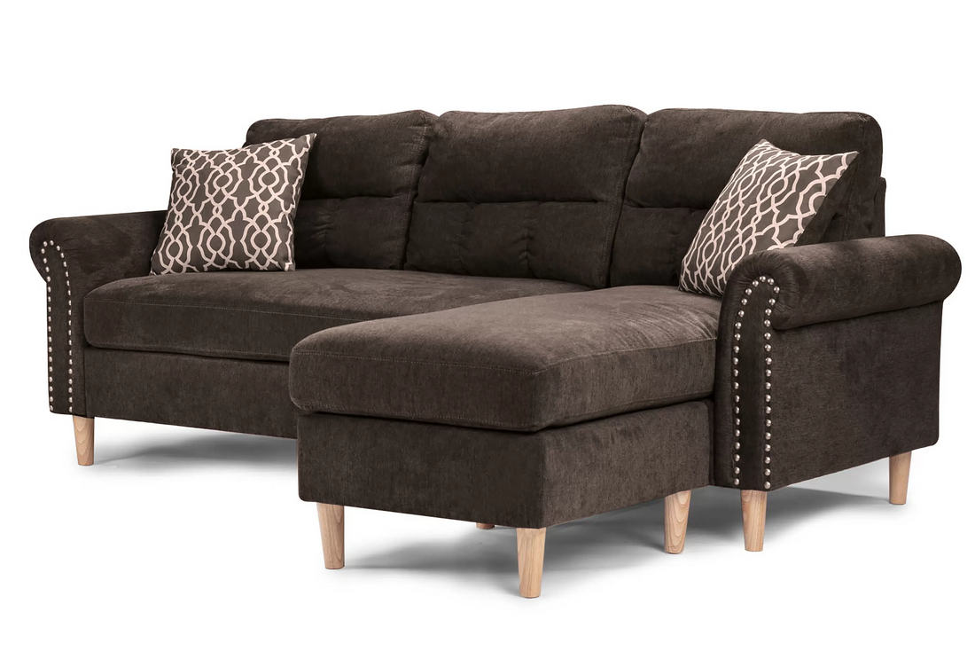 Reversible Sectional Set W/ 2 Accent Pillows
