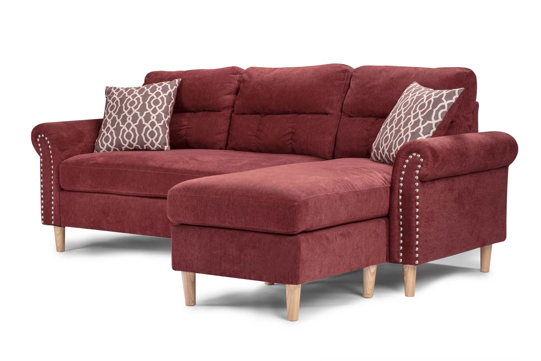 Reversible Sectional Set W/ 2 Accent Pillows