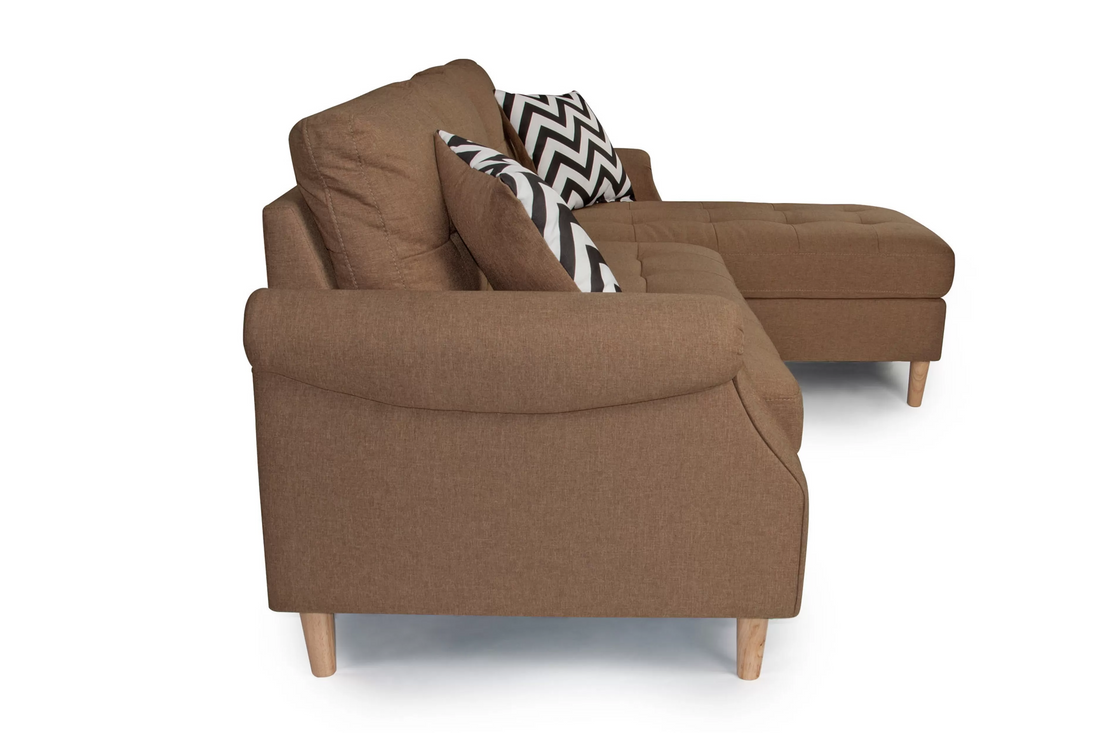 Reversible Sectional Set W/ 2 Accent Pillows