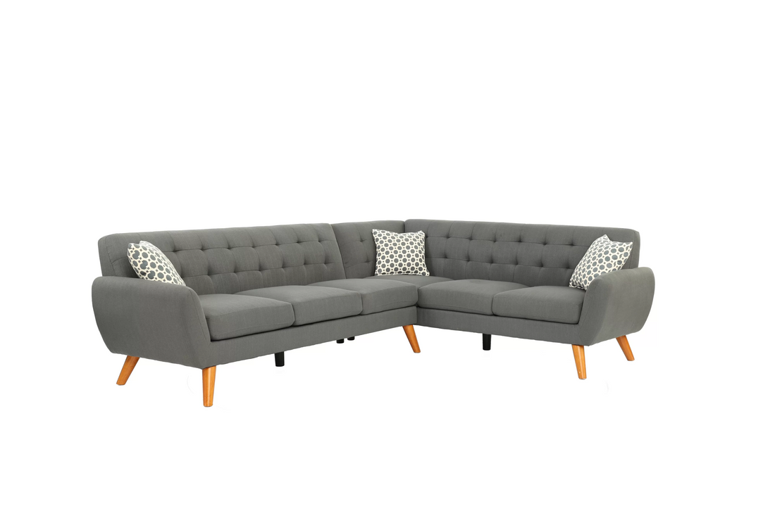 2-Piece Sectional Set W/ 2 Accent Pillows