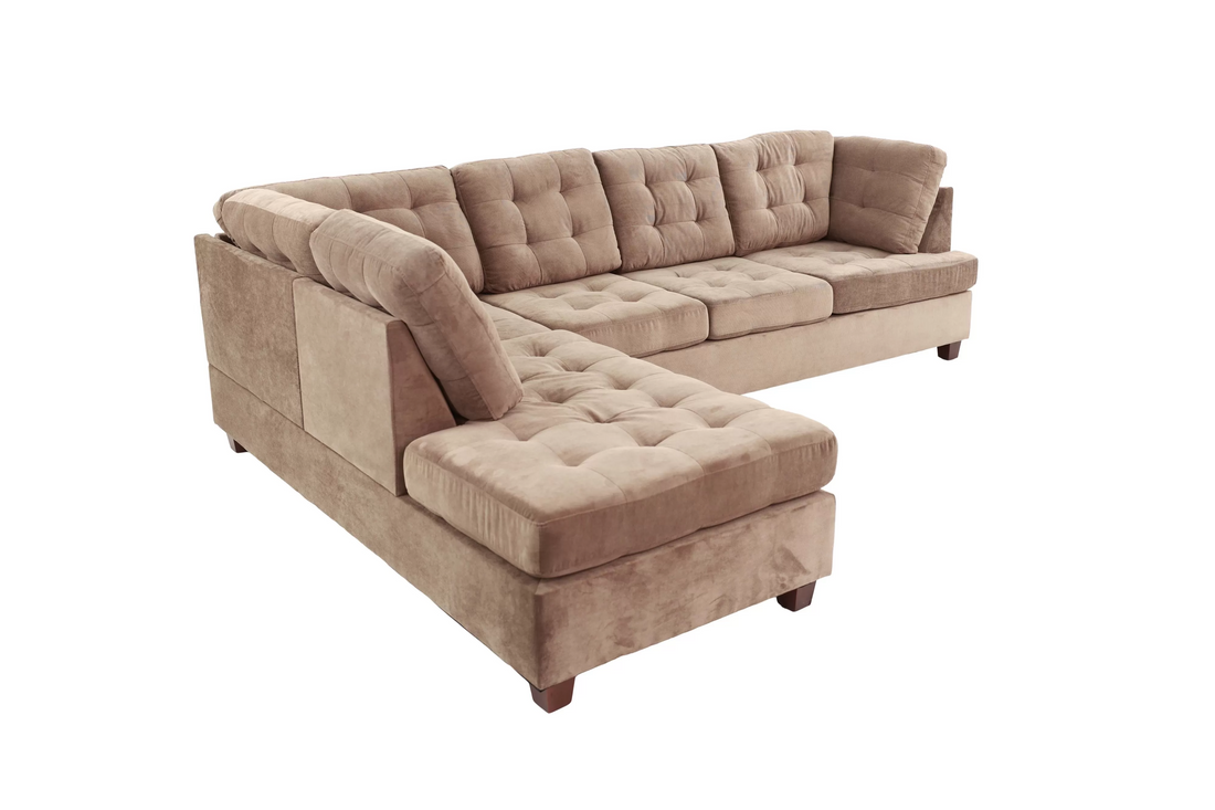 2-Piece Sectional Set W/ 2 Accent Pillows