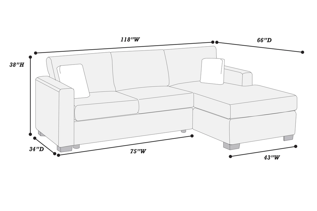 2-Piece Reversible Sectional Set