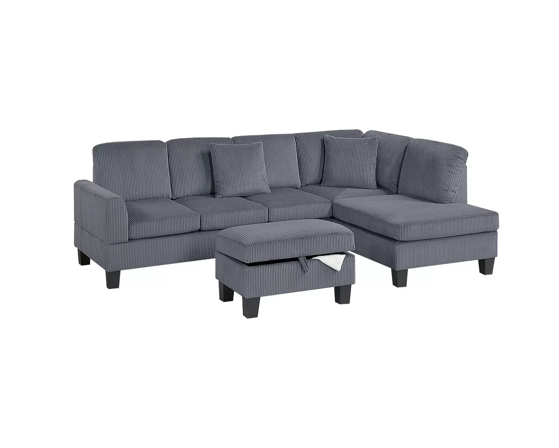 3-Piece Sectional Set W/ Ottoman