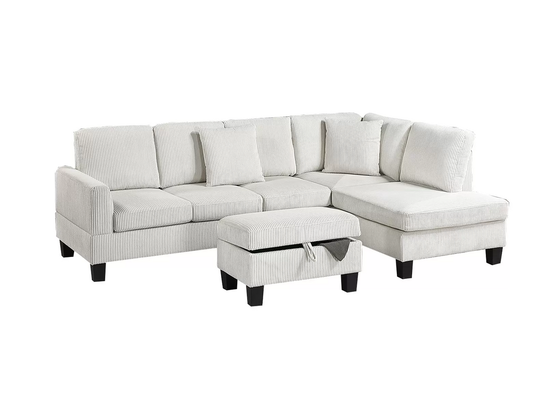 3-Piece Sectional Set W/ Ottoman