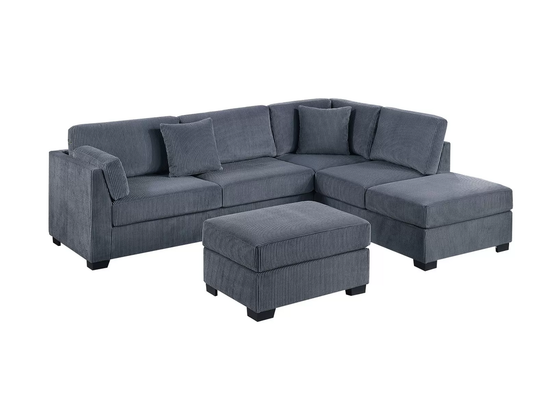 3-Piece Reversible Sectional Set W/ Ottoman