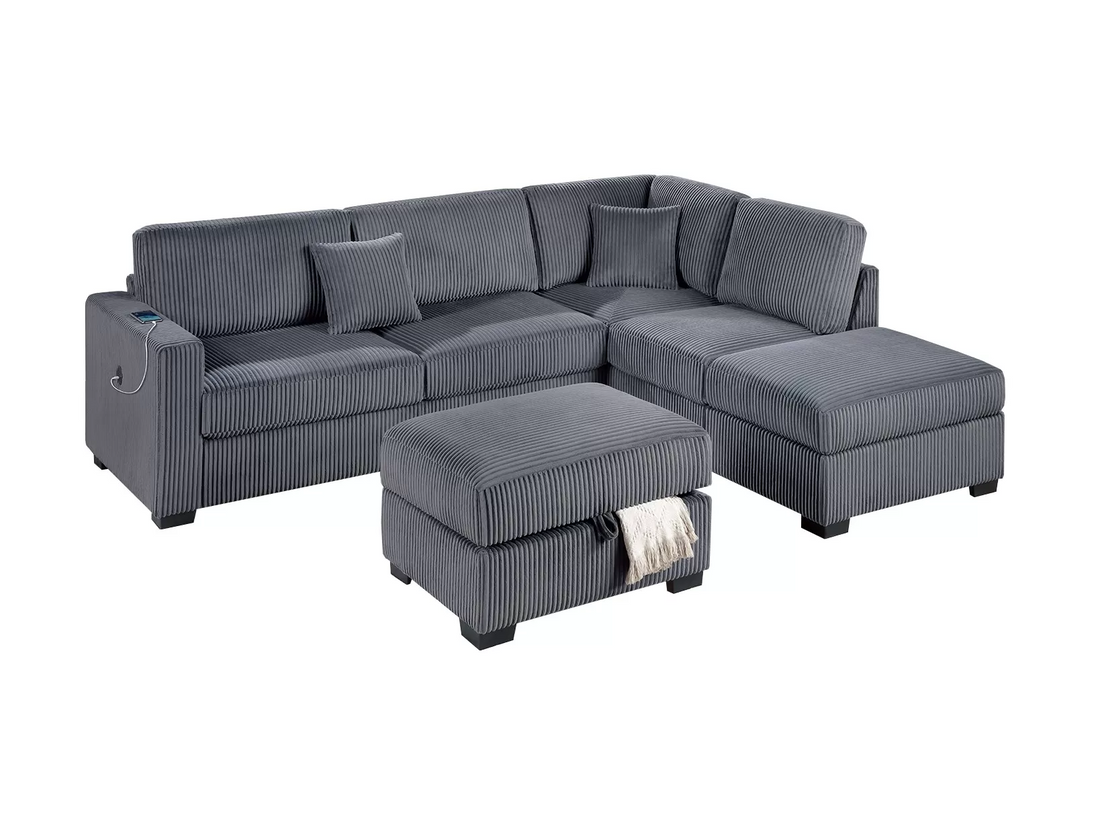 3-Piece Reversible Sectional Set W/ Ottoman