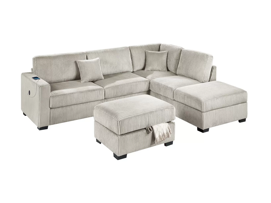 3-Piece Reversible Sectional Set W/ Ottoman