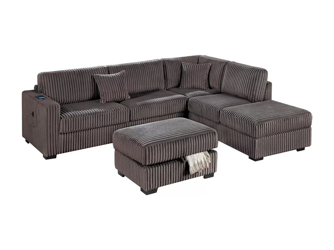 3-Piece Reversible Sectional Set W/ Ottoman