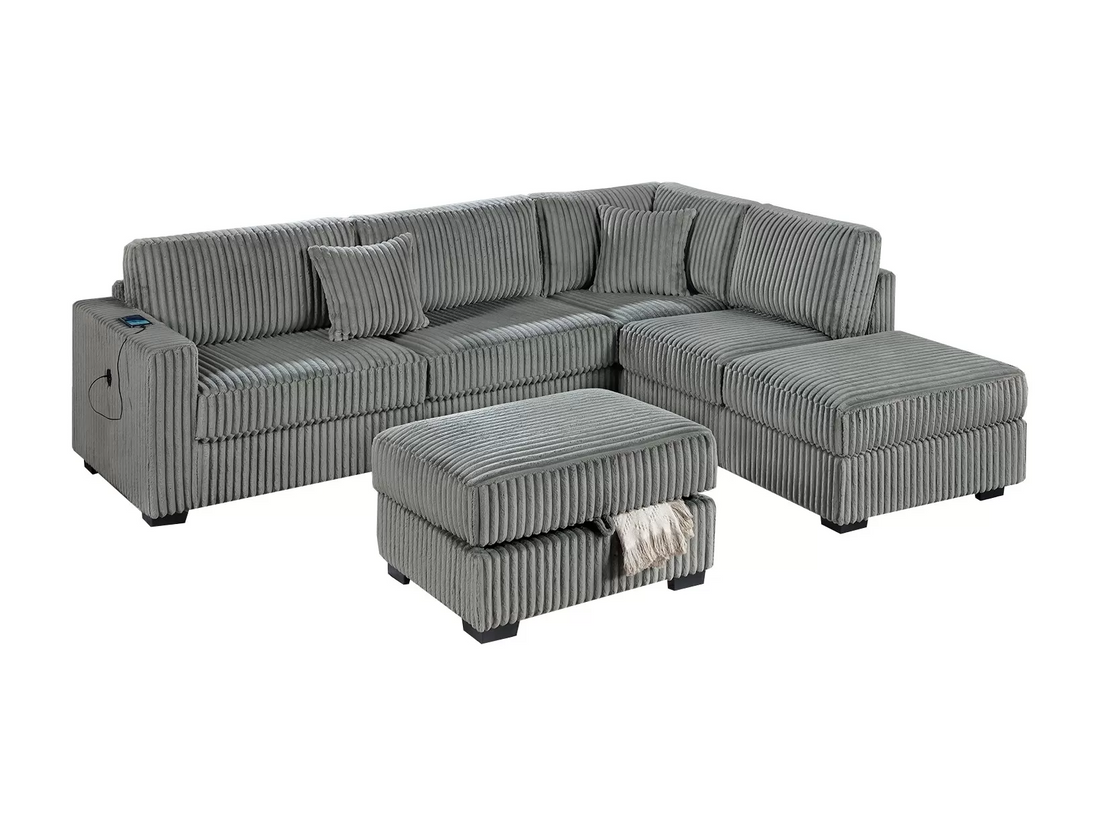 3-Piece Reversible Sectional Set W/ Ottoman