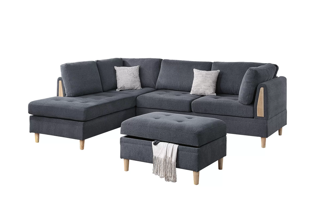 3-Piece Sectional Set W/ Ottoman