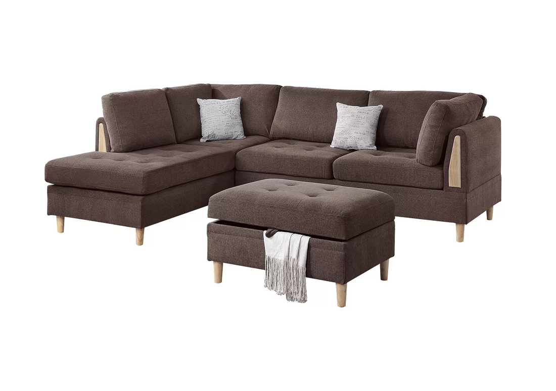 3-Piece Sectional Set W/ Ottoman