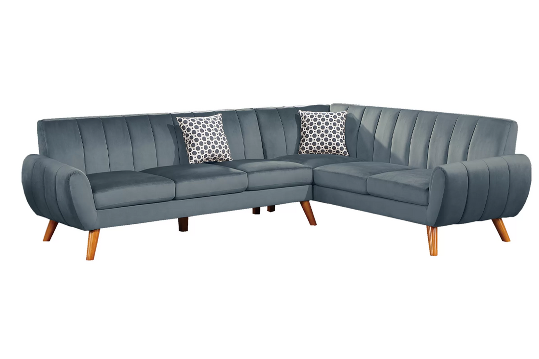 2-Piece Sectional Set W/ 2 Accent Pillows