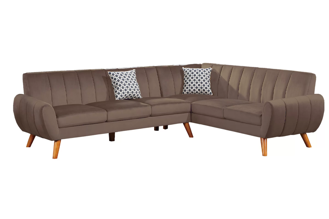 2-Piece Sectional Set W/ 2 Accent Pillows